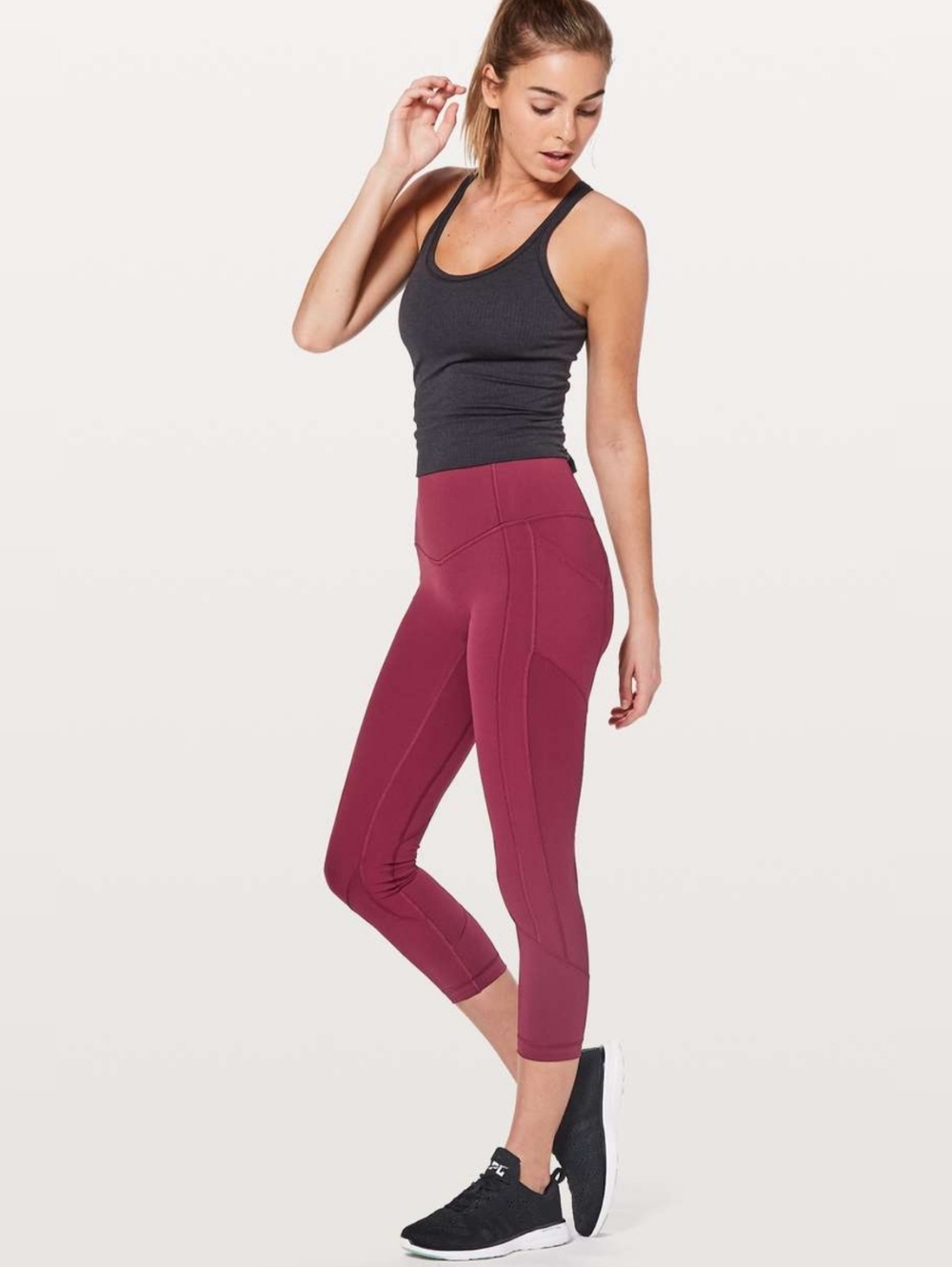 Lululemon Athletica All The Right Places Crop Leggings- Ruby Wine